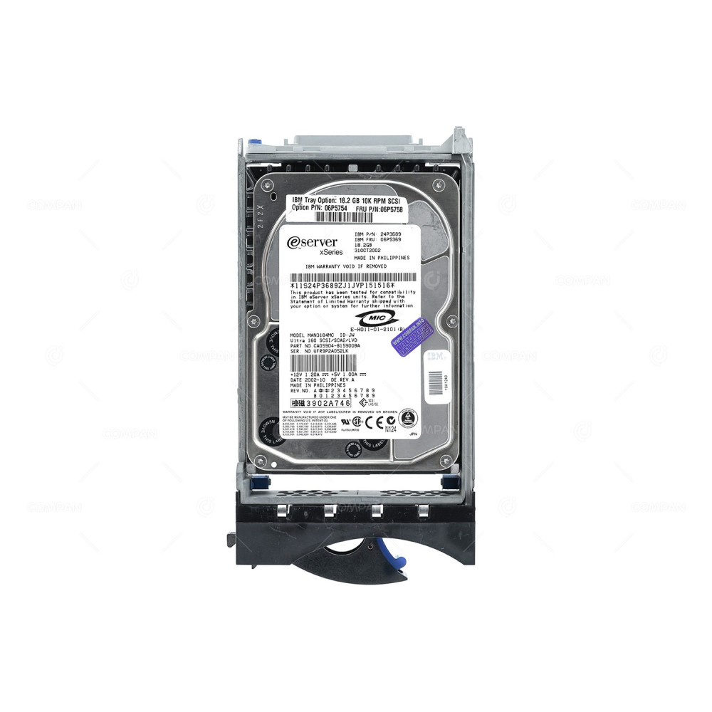 06P5758 IBM HDD 18.2GB 10K SCSI U160 3.5" LFF HOT-SWAP